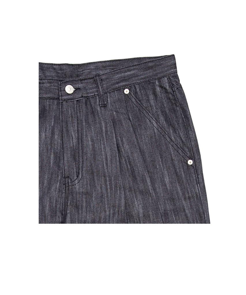 FRAME OFF Double-Pleat Wide Denim Pants_Blue
