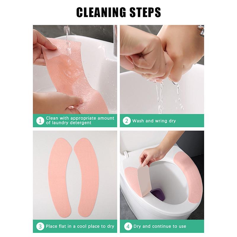 2Pc/Set Universal Toilet Seat Cover Soft Wc Paste Toilet Sticky Seat Pad Washable Bathroom Seat Lid Cover Pad Cushion