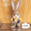 Pastoral Large Peter Rabbit Straw Woven Craft Ornament - Cute Christmas & Halloween Gift