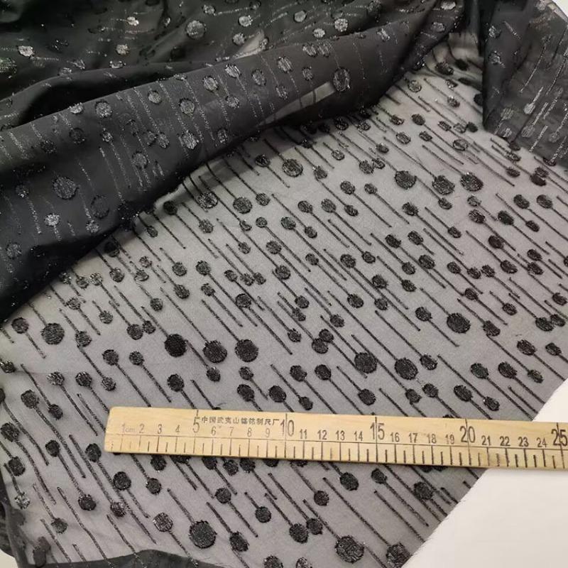 50cm/100cm*150cm Czarny Szyfon Jedwabny Tkanina Koronka Afrykańska Krepa Drukowana 75D Poliester Tkanina do DIY Ubrania Sukienka Dekoracja