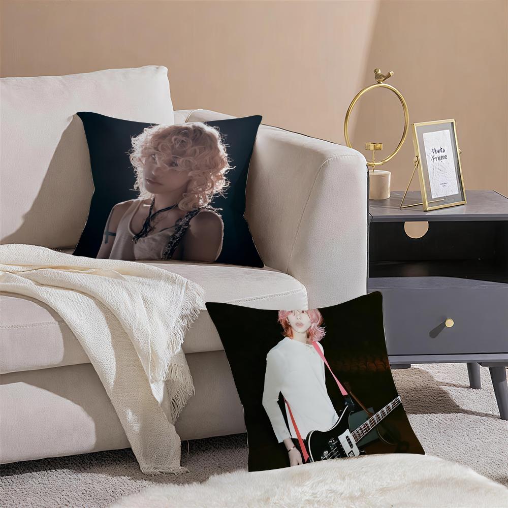 Kpop Style Hot Handsome Singer L-Loren Cushion Cover Pillowcase Short Plush Invisible Zipper Room Sofa Cushion Cover