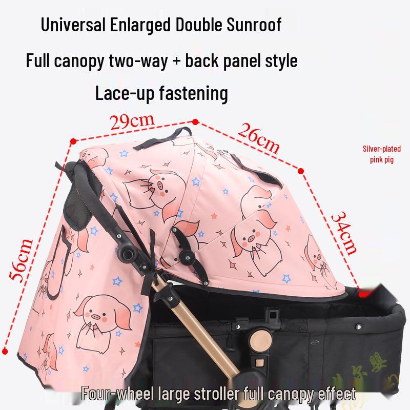 Universal Baby Stroller Sunshade Canopy with Pockets
