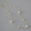 Simple White Pearl Fine Snake Chain Necklace Gypsy Temperament Long Sweater Chain Collarbone Chain Girls Accessories