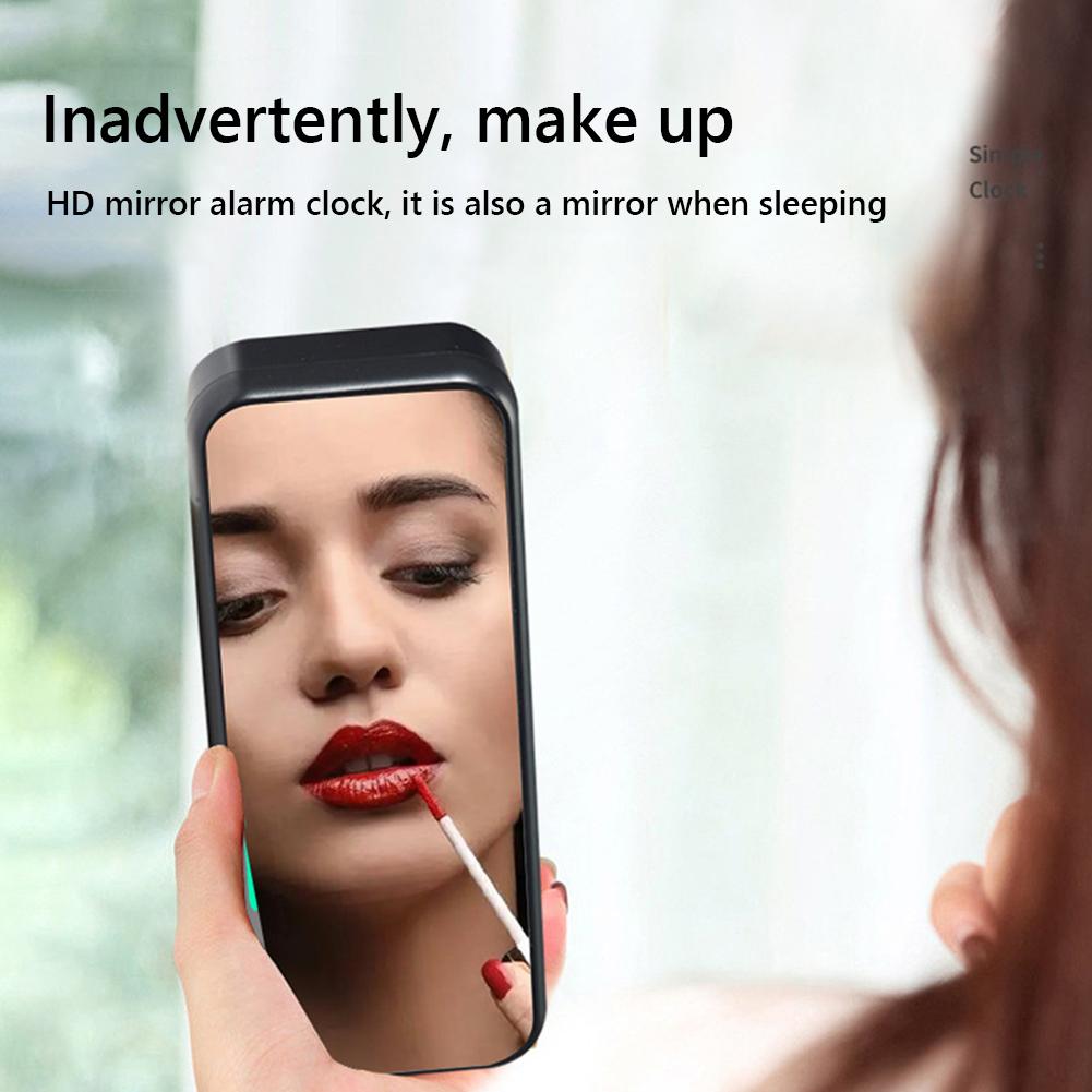 Zrcadlový LED budík s funkcí Snooze 12/24H digitální budík Teplota Zobrazení data Tabulka Zrcadlové hodiny Stolní dekorace