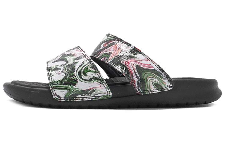 Nike Benassi Duo Ultra Slide Black Green Pink Women s 819717-003 35.5
