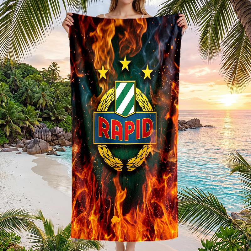 Asciugamano da Spiaggia Rapid Wien FC ad Asciugatura Rapida in Microfibra Assorbente Portatile da Viaggio per Nuoto