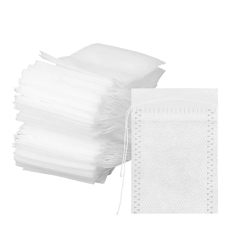100PCS Non-woven Tea Bags Disposable Teabags With Drawstring Sealing Coffee Spice Tea Filter Paper Infuser Kitchen Teaware
