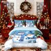 3pcs Christmas cartoon snowman goblin print coreless duvet cover set multi size bedroom dormitory bedding holiday decoration