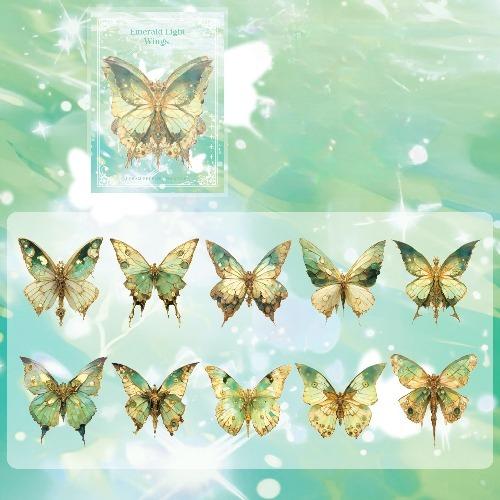 Early Mo Butterfly Bronzing Sticker Pack Dreamland Redemption Series High-value Butterfly Ins Hand Account Diy Decorative Stickers