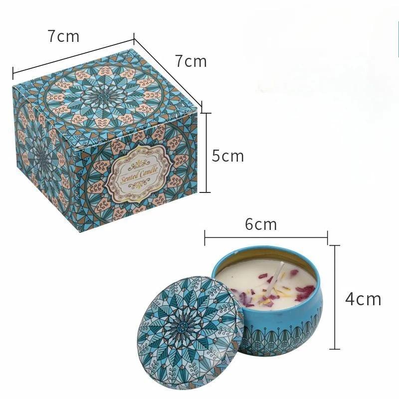 1Pcs/Box Scented Candle Set Gift Islamic Arabian Patterns Fragrance Candle Jar DIY Smokeless Couples Romantic Incense Candles for daily use
