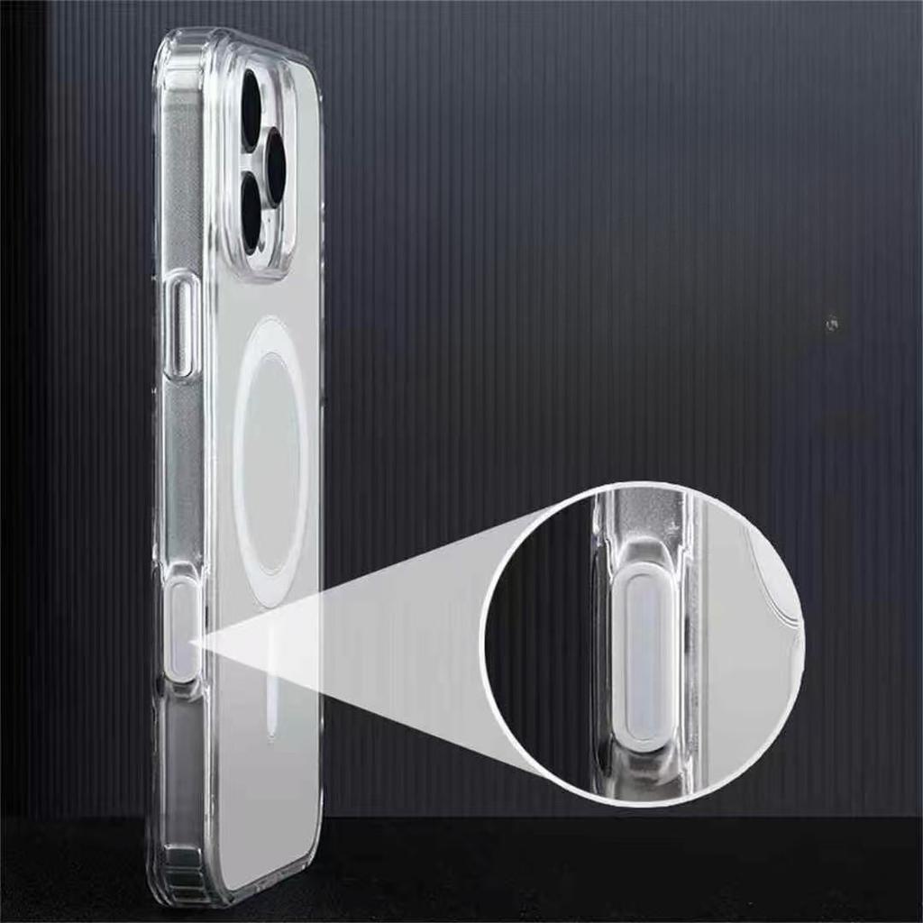 High Transparency Phone Case for IPhone16 Camera AI Button Transparent Magnetic Protective Case Xr for IPhone 15 ProMax