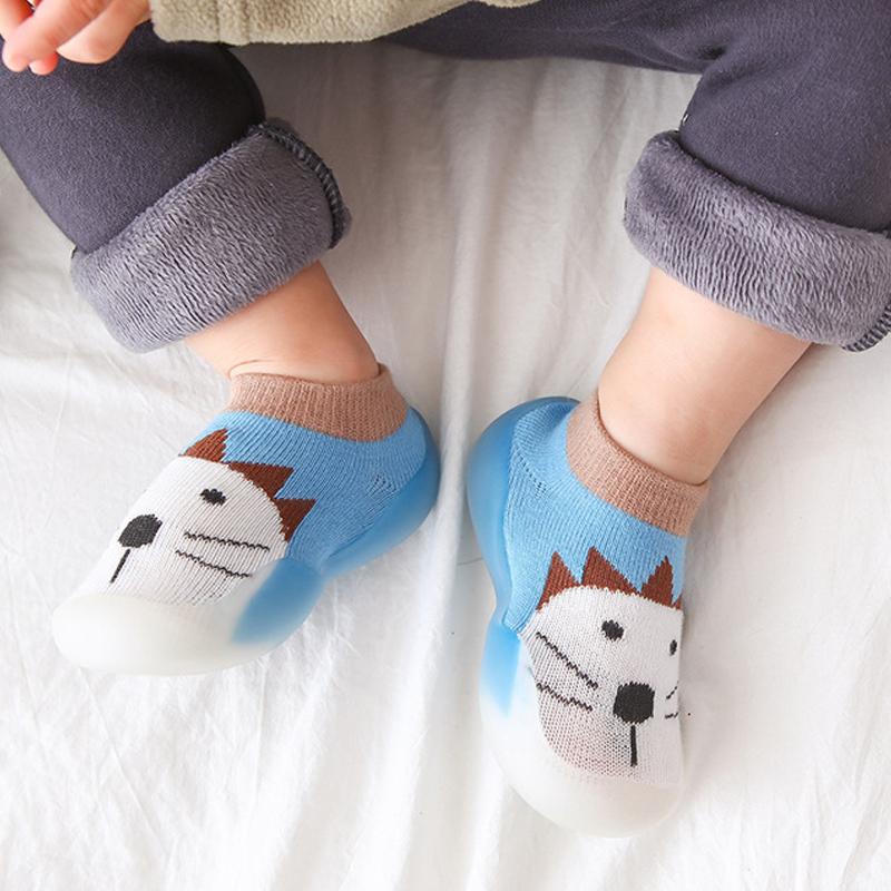 1 Pair Animal Style Anti-Slip Toddler Shoes Baby Socks Shoes Soft Rubber Shoes Boy Girl Fashion