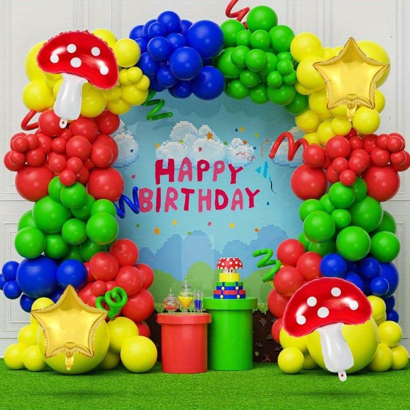 156pcs Balloon Garland Set with Mushroom Star, Suitable for Birthday Parties, Anniversaries, Theme Events and Other Decorations
