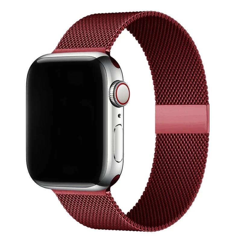 Milanese Loop Band for Apple Watch Strap Ultra 49mm 46mm 45mm 44mm 41mm 40mm Metal Wristband Bracelet Iwatch Series 9 8 7 6 5 4 3 SE