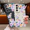 Flowers Leather Texture TPU Case For Samsung Galaxy S25 S24 S23 Ultra S24 FE S22 Plus A56 A55 A54 A16 A36 A15 A34 A26 5G Cover