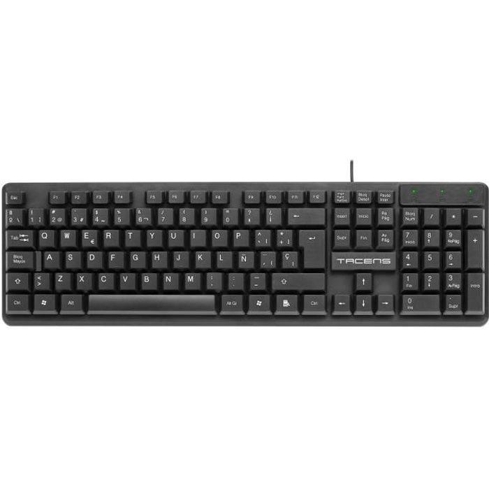 Clavier TACENS anima AK0ES - Standard - Avec fil - USB - Clavier à membrane - QWERTY - Noir
