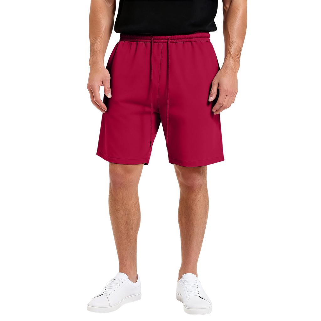 Men's Drawstring Waist Straight Wide-leg Casual Sports Shorts