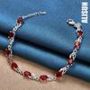 925 Sterling Silver Pendant, Red AAA Zircon Bracelet Fashionable Jewelry