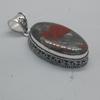 Huge Oval Cab Red Bloodstone 925 Sterling Silver Pendant Jewelry, Handmade Boho Style Pendant