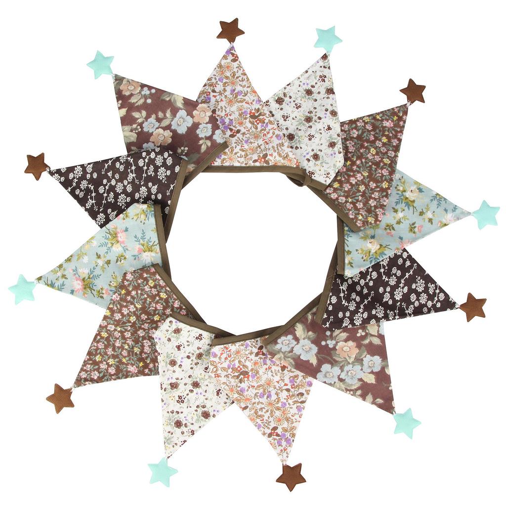 Nordic Star Cotton Triangle Flag Banner for Wedding or Kindergarten Decor