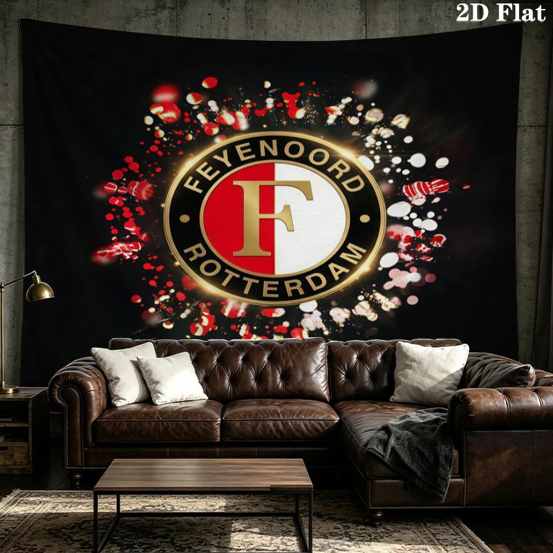 Tapestry z nadrukiem Feyenoord Rotterdam – Dekoracja ścienna do sypialni, akademików i wystroju domu