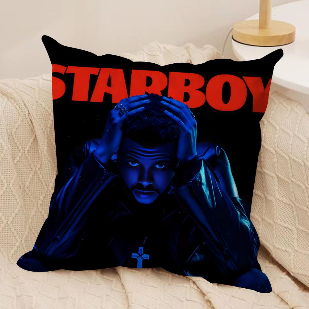 Rapper The WWeeknd Cushion Cover Silky Short Plush Invisible Zipper Dustproof Sofa Pillow Case For Home Decor