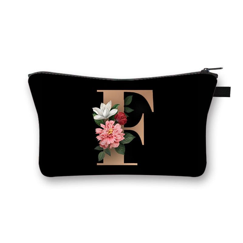 Alphabet Printed Change Bag Multifunctional Travel Storage Bag Elementary School Polyester Stationery Zipper Pencil Bag