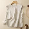 DIMANAF 2026 Große Größen Sommer Damen T-Shirts Tunika Shirt Weste Ärmellos Oversize Locker T-Shirts Freizeit Damen Oberteile Baumwolle Leinen Vintage