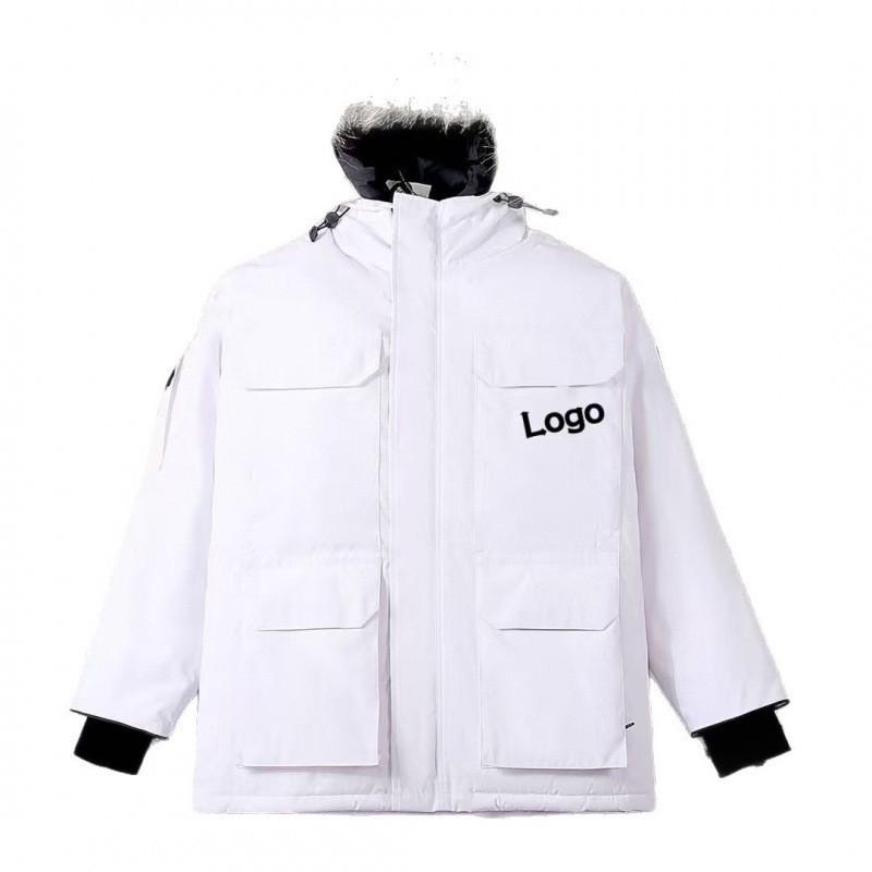 Premium 80% White Duck Down Parka Coat With Faux Fur Trim Loose Fit Mid-Length Winter Jacket Women