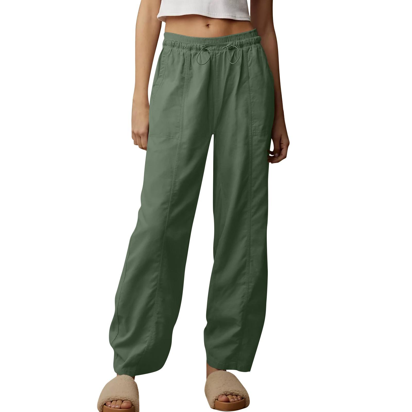 

Женские повседневные брюки Брюки-карго с эластичной резинкой на талии Широкие брюки на шнуровке Мешковатые брюки 28