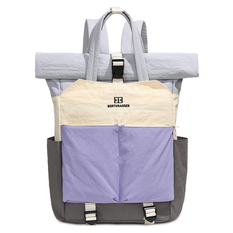 

Стильный нейлоновый рюкзак ролл-топ с несколькими отделениями – Легкая и прочная дорожная сумка для женщин и мужчин фиолетовый