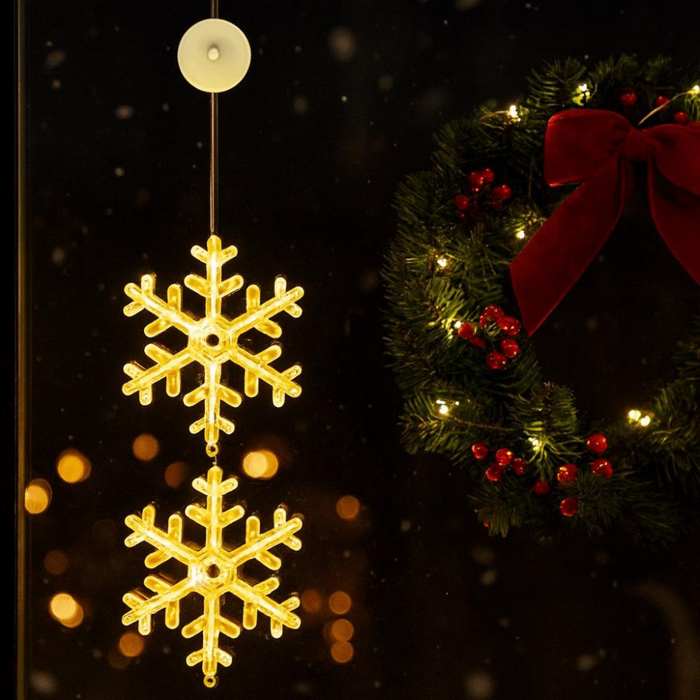Suction Cup Design Christmas LED Light Hanging Window Ornaments Sucker Lamp  New Year Celebration