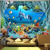 2D Tropical Fish Underwater Tapestry Sea Life Studio Background Cloth