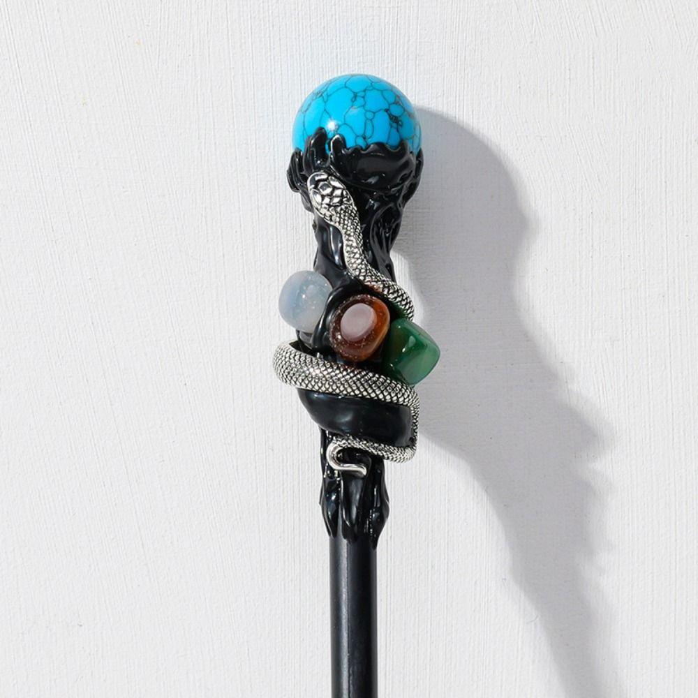 Witch Natural Crystal Magic Wand Creative Natural Crystal Ball Scepter Magic Cane  Cosplay