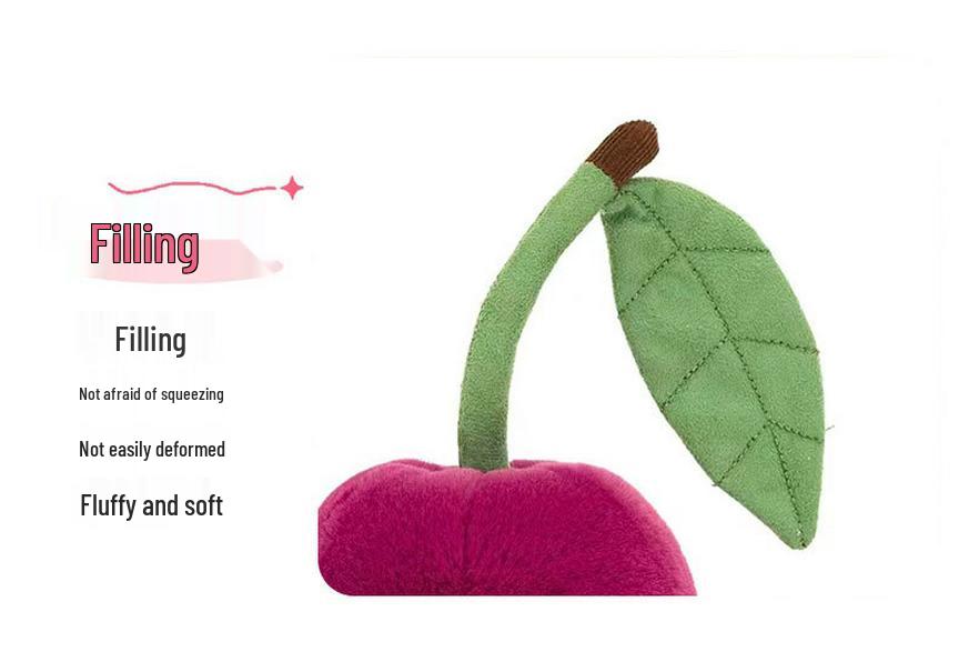 Cherry Peach Plush Toy - Cute Comfort Doll for Children
