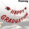 Red Happy Graduation Banner for 2026 Grad Party Decorations Glitter Cap Congrats Grad Banner Sign for Class of 2026 Graduation Decorations