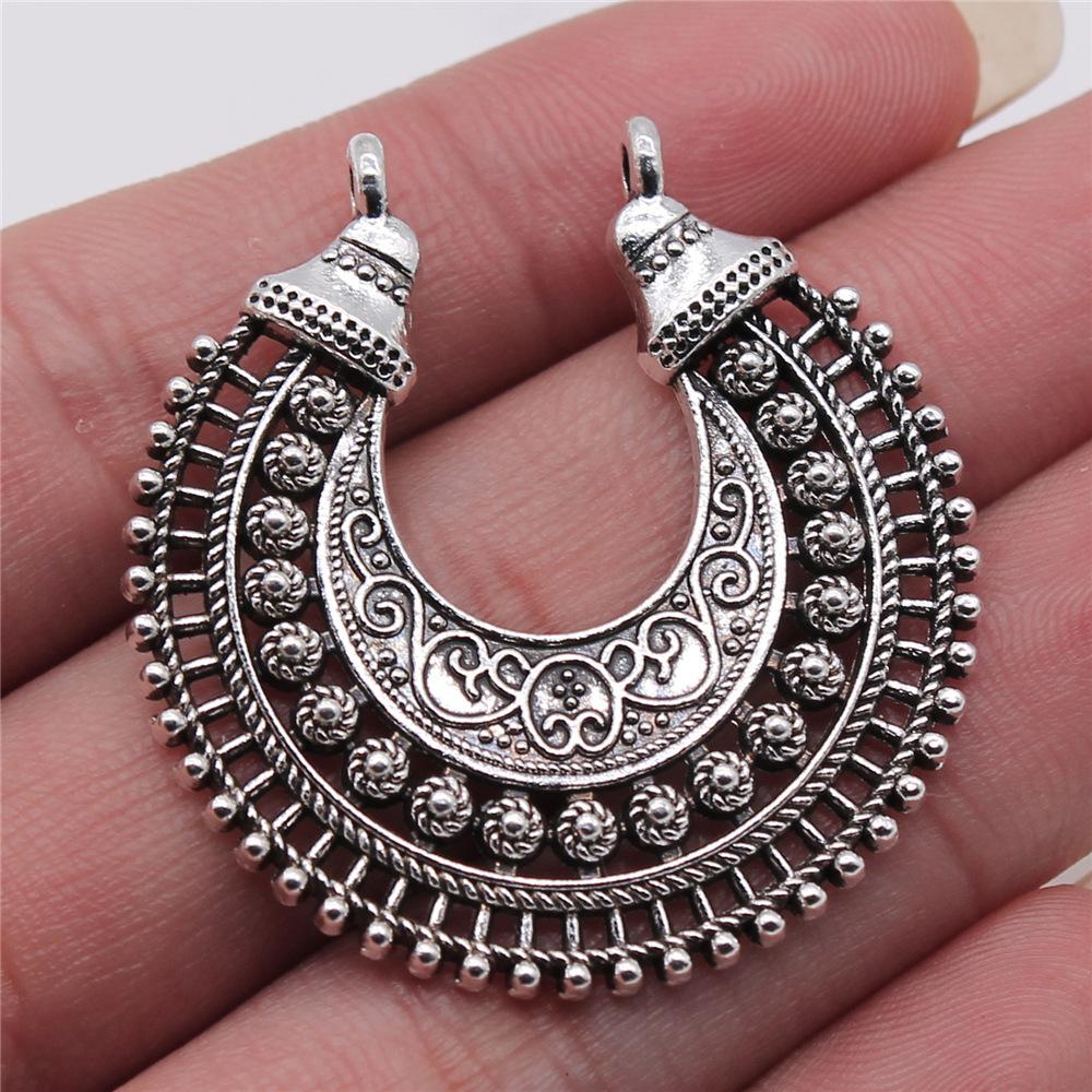 6pcs Antique Silver Color Earring Connector Charms For Jewelry Making Charms Earring Connector Jewelry Findings DIY