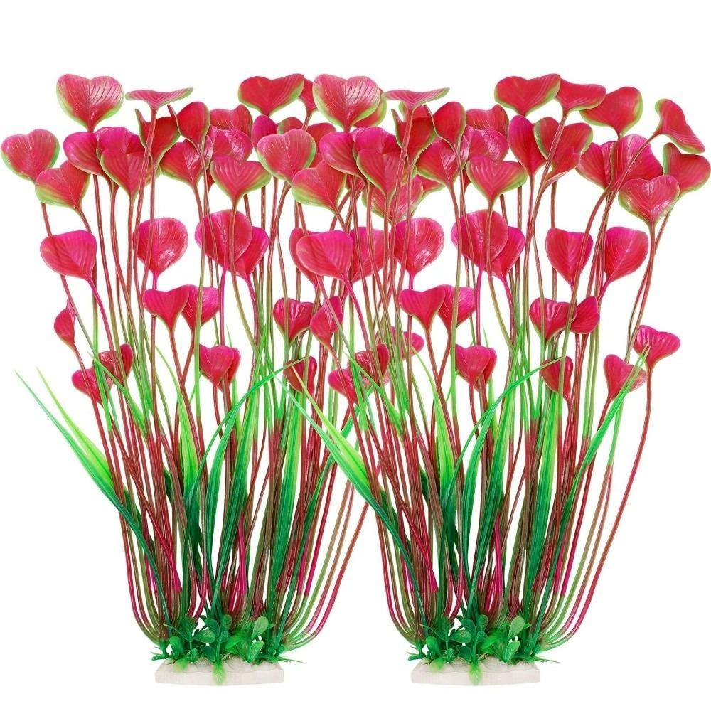 2Pcs Pink Artificial Water Plant 15.7in Artificial Coral Plant Fish Tank Ornament  Underwater Garden