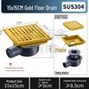304 Stainless Steel European-Style Large Capacity Square Floor Drain with Sliding Side Drain.
