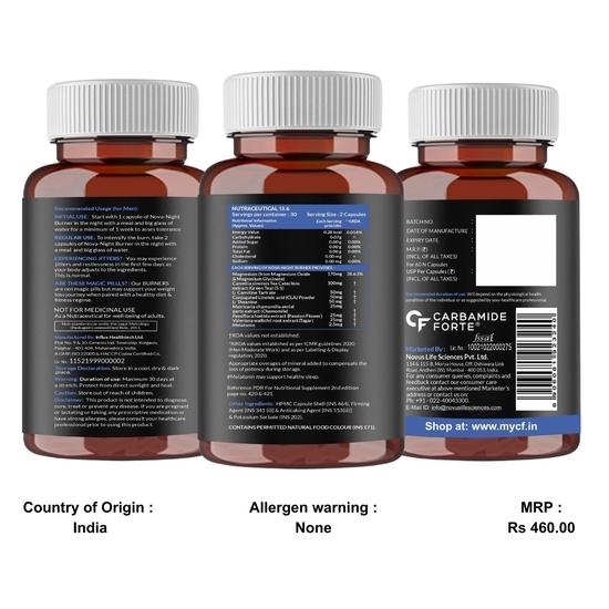 Carbamide Forte Night & Day Fat Burner for Men & Women | 24-Hour Metabolic Support & Weight Loss Support - 60 Capsules Each (Pack of 2)
