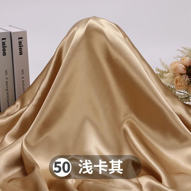 Soft Smooth Satin Fabric By The Meter for Clothes Hanfu Gift Box Lining Wedding Decoration DIY Sewing Cloth Plain White Purple