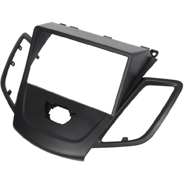 Accessories Double Din Fascia for Ford Fiesta 2008-2017 Panel Dash Mount Installation Trim Kit Face Black Frame Replace