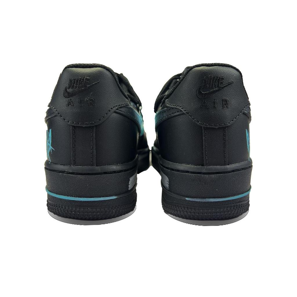 Nike Air Force 1 Resistentes al Deslizamiento Resistentes a la Abrasión de Caña Baja Zapatos de Skate Unisex Negro Azul CW2288-001(Equipo726-)