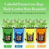 4Pcs Colorful Potato Grow Bags with Reinforced Handles Large Capacity Heavy Duty Potato Bags Vegetable Planter Bags