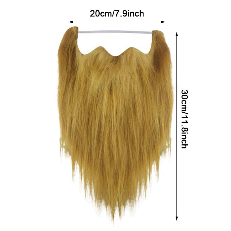 Realistic Artificial Fake Beard Long Fluff Mustache Whisker Grandpa Santa Claus Cosplay Halloween Costume Party Props