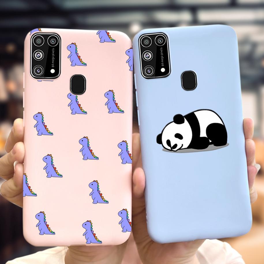 Silikonový kryt Pro Samsung M31 M 31 Obal Čerstvá květina Pírko Nárazuvzdorný kryt telefonu Pro Samsung Galaxy M31s M31 s M315 M317 Etui