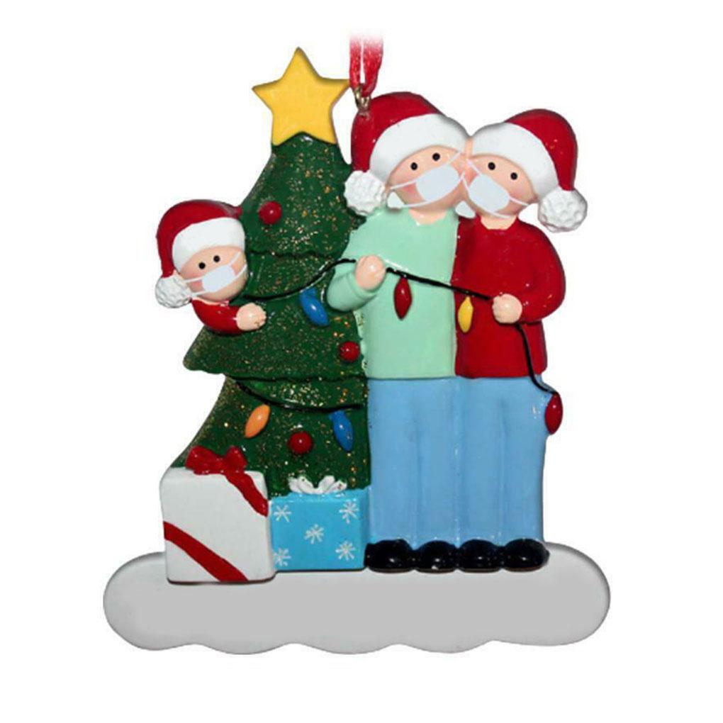 Family Christmas Hanging Ornament Snowman Embellishment DIY Personalized Xmas Tree Pendant Home Decoration 3 People 3 people