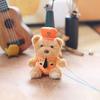 Adorable Plush Police Bear Keychain Cute Stuffed Animal Doll For Bags And Keys