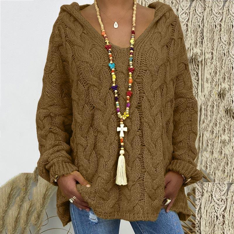 Women Autumn Knitted Sweater Casual Solid Hooded Pullovers Europe Style Jumpers Streetwear Women's Clothes