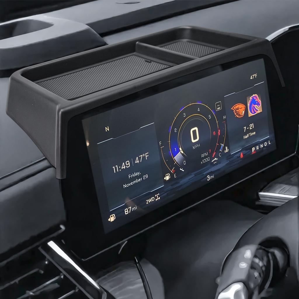 For 2025 Chevy Suburban/Tahoe Center Console Dashboard Tray Organizer Behind Screen Dash Board Storage Box Interior Accessories